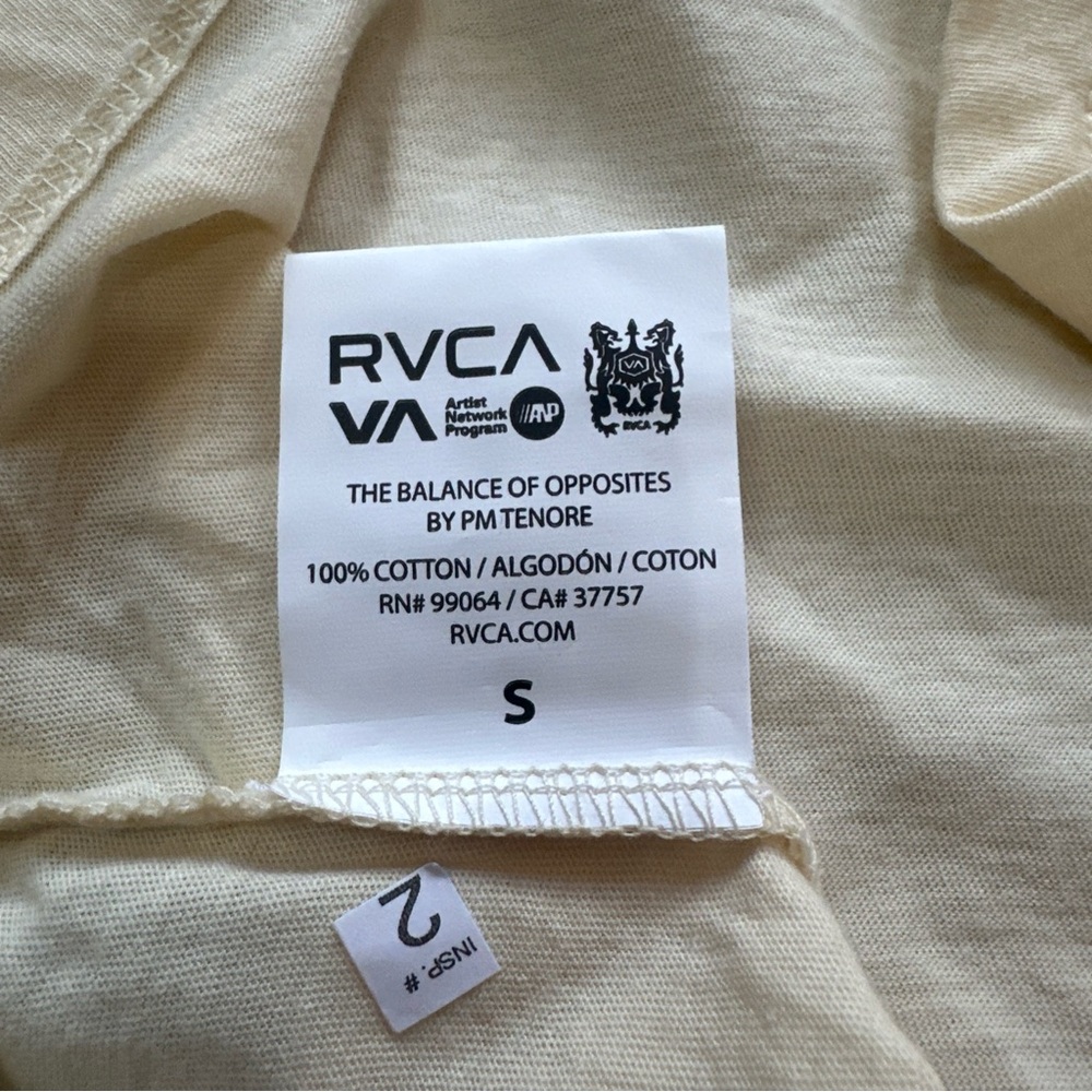 NWT RVCA Butterfly Cream Shrunken Ringer Cropped Graphic Tee - Picture 7 of 8